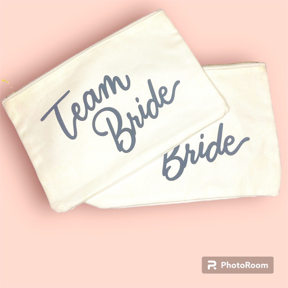 Team Bride Canvas Makeup Bags (can be personalized)